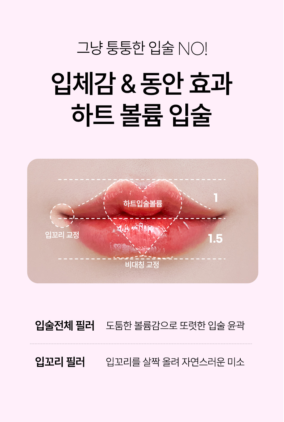 압구정 비앤미 하트입술필러 입술 황금비율 디자인 및 동안 입술 볼륨 입체감
