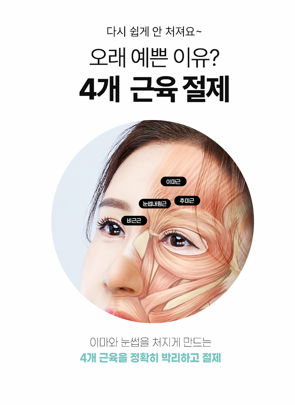 압구정 비앤미 이마거상 수술 방법 추미근 등 4개 근육 절제로 확실한 주름 개선