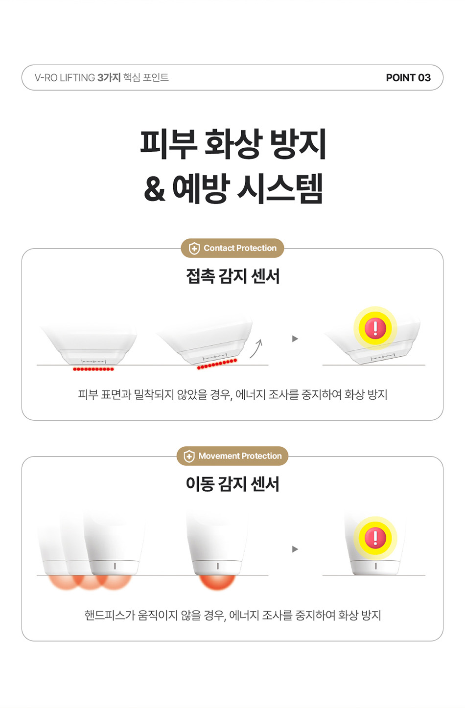 압구정 비앤미의원 브이로 리프팅 피부 화상 방지 및 안전 센서 시스템