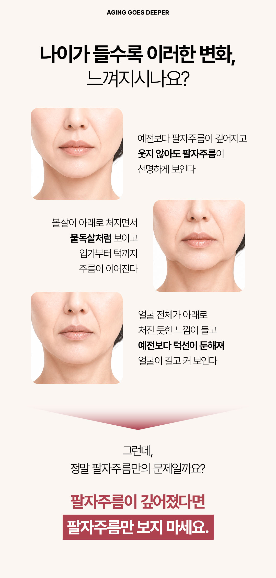 나이가 들수록 생기는 볼처짐과 불독살, 마리오네트주름